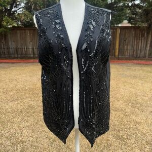 Mary McFadden Black Embellished Women's Top